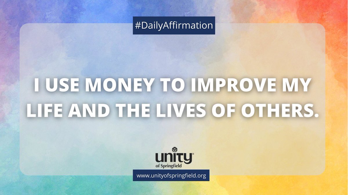 Money can absolutely be a tool for good in your life! 💸🤲 Affirmation: 'I use money to improve my life and the lives of others.' Spread joy and prosperity. #UnityofSpringfield #ProsperityAffirmation

See how at unityofspringfield.org 🌟🌍