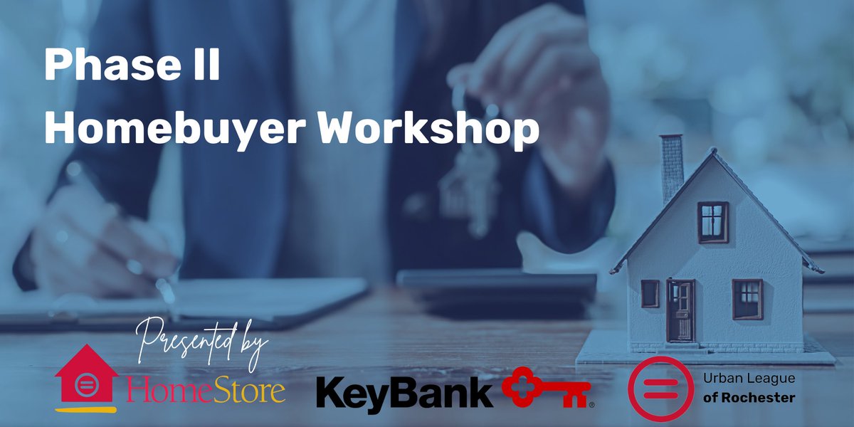 Reminder: The Urban League of Rochester &amp; KeyBank Phase II Homebuyer Workshop is THIS Wednesday, May 8 from 6 - 8 pm. Enjoy a FREE dinner and delve into the homebuying process with us.

Pre-registration is required here: eventbrite.com/e/may-homebuye…