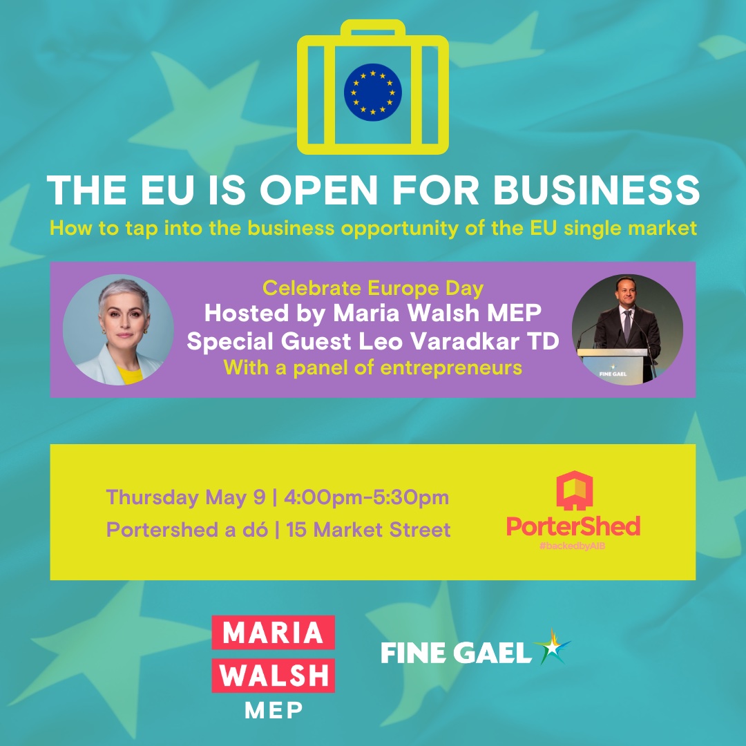 🇪🇺 Celebrating Europe Day 2024 in Galway 👇REGISTRATION IS NOW OPEN portershed.clr.events/event/136084:t… #EuropeDay #EU
