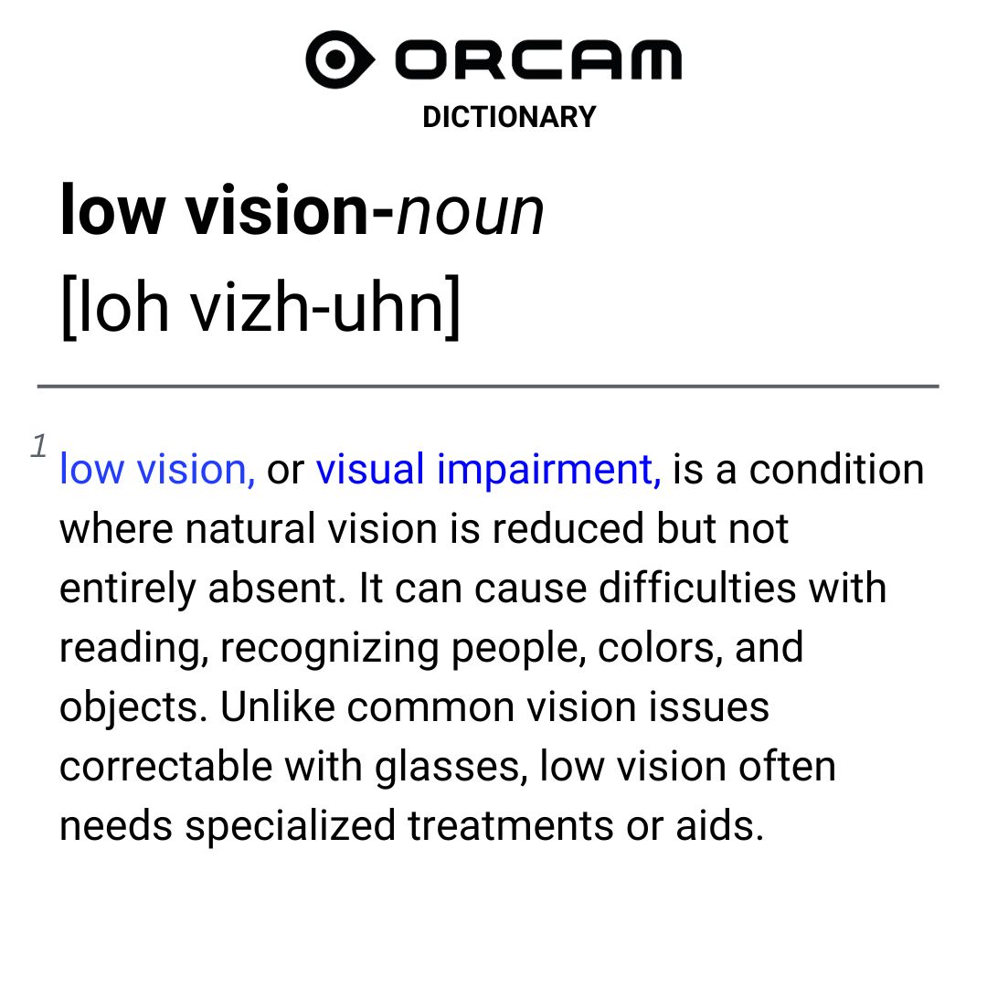 OrCam's understands the unique needs of the low vision community. 

We are dedicated to raising awareness and making the world more accessible, regardless of one's level of vision. 

Join us in creating a more inclusive future!
#AssistiveTech #LowVision #Accessibility
