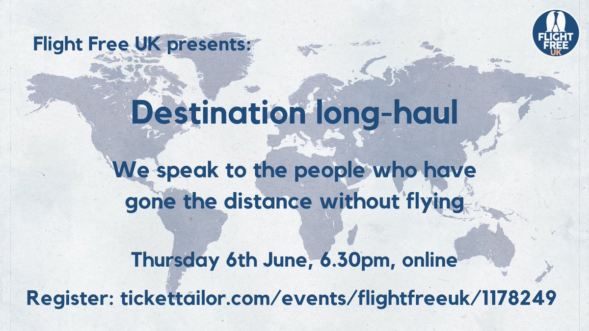 Join us next month for an evening of travel inspiration, focussing on the stories of long-distance flight-free travel. Thursday 6th June, 6.30pm, online. Register for your free place: tickettailor.com/events/flightf…