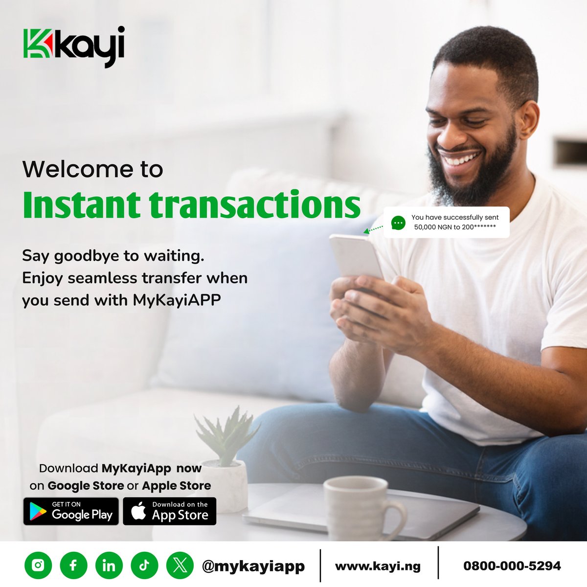 Hello millennials sending money has never been quicker!  With Kayiapp, transfer funds in a flash, making splitting bills or sending gifts a breeze. Say goodbye to waiting and hello to instant transactions!

#MoneyMadeEasy #MillennialFinance
#Mykayiapp
#Kayiway
#Digitalbanking