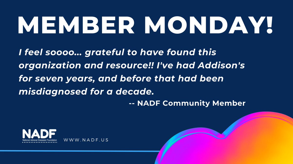 Today is Member Monday. Thank you!
#NADFadrenal #MemberMonday #adrenalinsufficiency