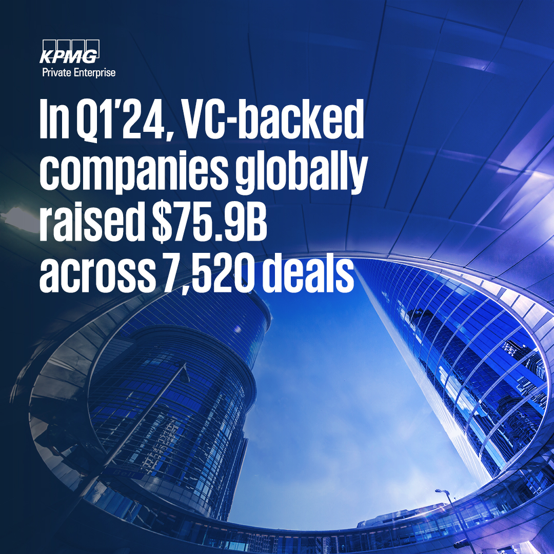 Ongoing market challenges — including the lack of #exits, high   #interestrates, and continued #geopolitical uncertainties — kept #VCinvestors cautious during Q1’24. More in @KPMG's Venture Pulse Q1 2024 report social.kpmg/tsymmb | #Q1VC #venturecapital