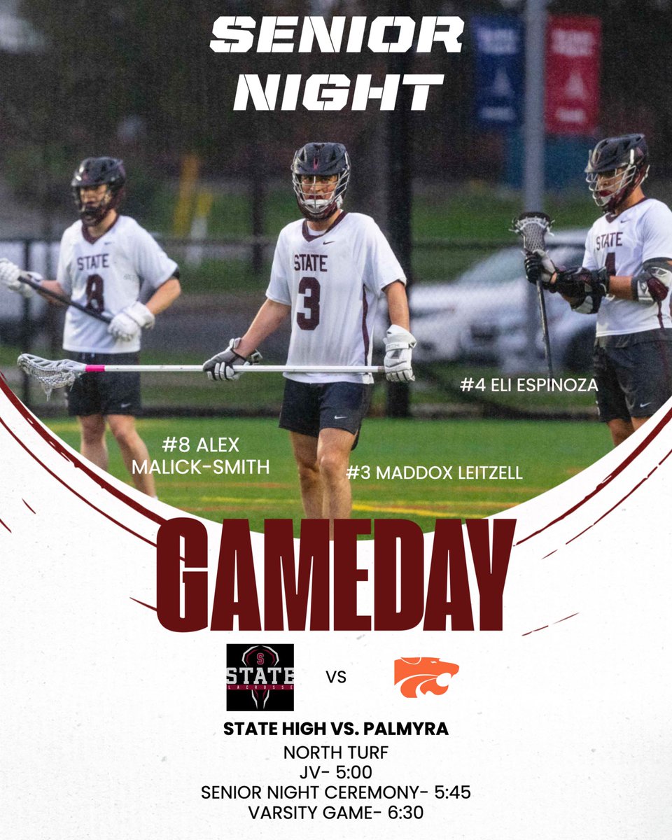 GAMEDAY vs. Palmyra

Senior Night

#GoState

🧃🧃🧃