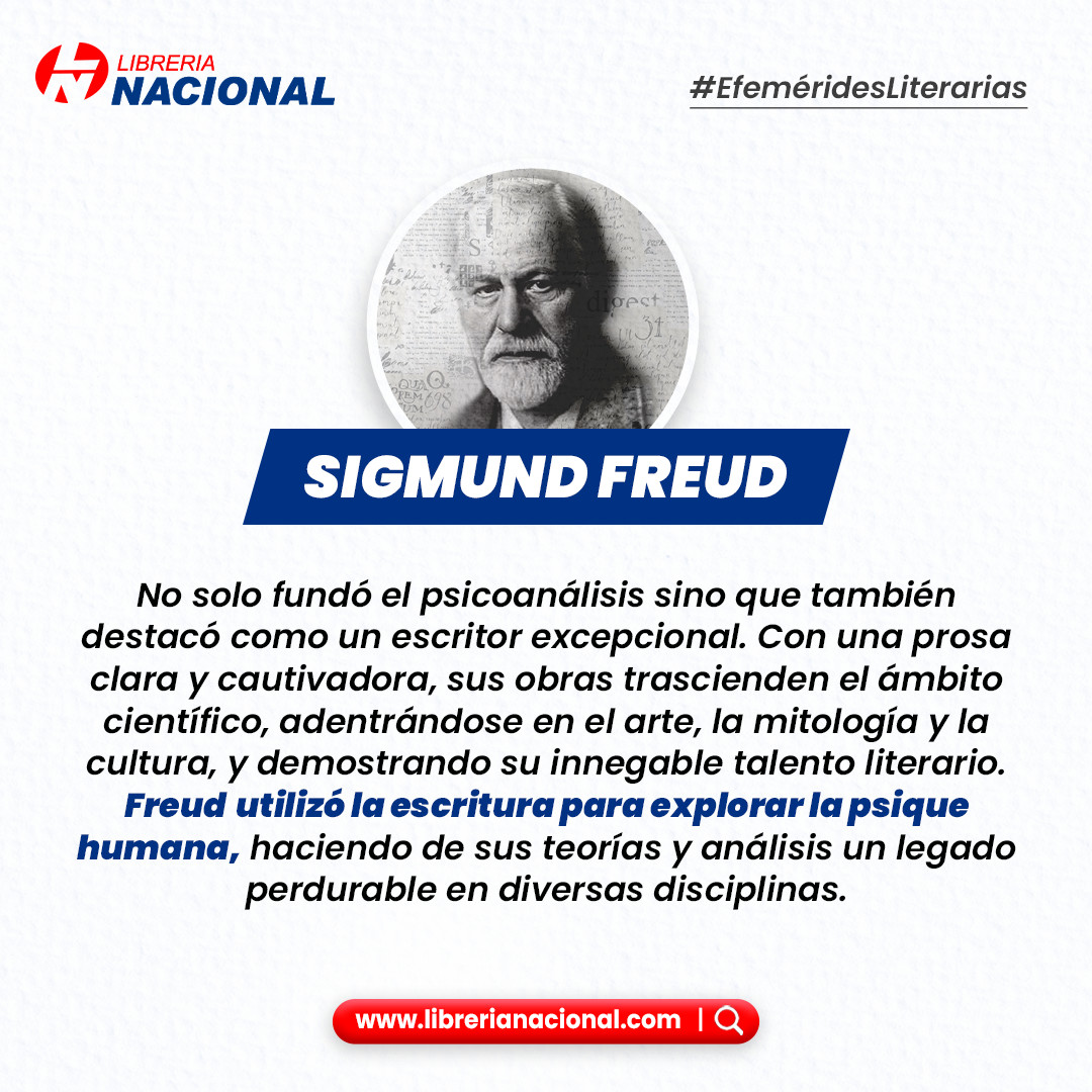 Explorador de la mente y maestro de las palabras: Sigmund Freud, un viaje literario hacia el inconsciente. 📚✨ #EfiméridesLiterarias