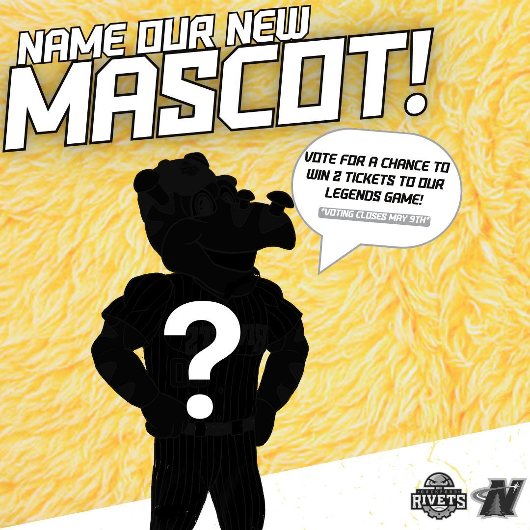 A BRAND NEW MASCOT IS ON THE WAY TO RIVETS STADIUM SOON! 👀 Submit your vote for the name of our new friend and you will have the chance to win two free Legends Celebrity Softball Game Tickets! VOTE HERE: buff.ly/3JEtqjB