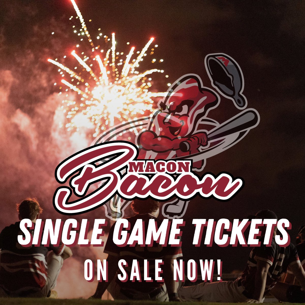 SINGLE GAME TICKETS ON SALE NOW! Visit maconbaconbaseball.com/schedule/home-… to see our schedule and get yours today! Several games will be sold out soon, so be sure to act fast!