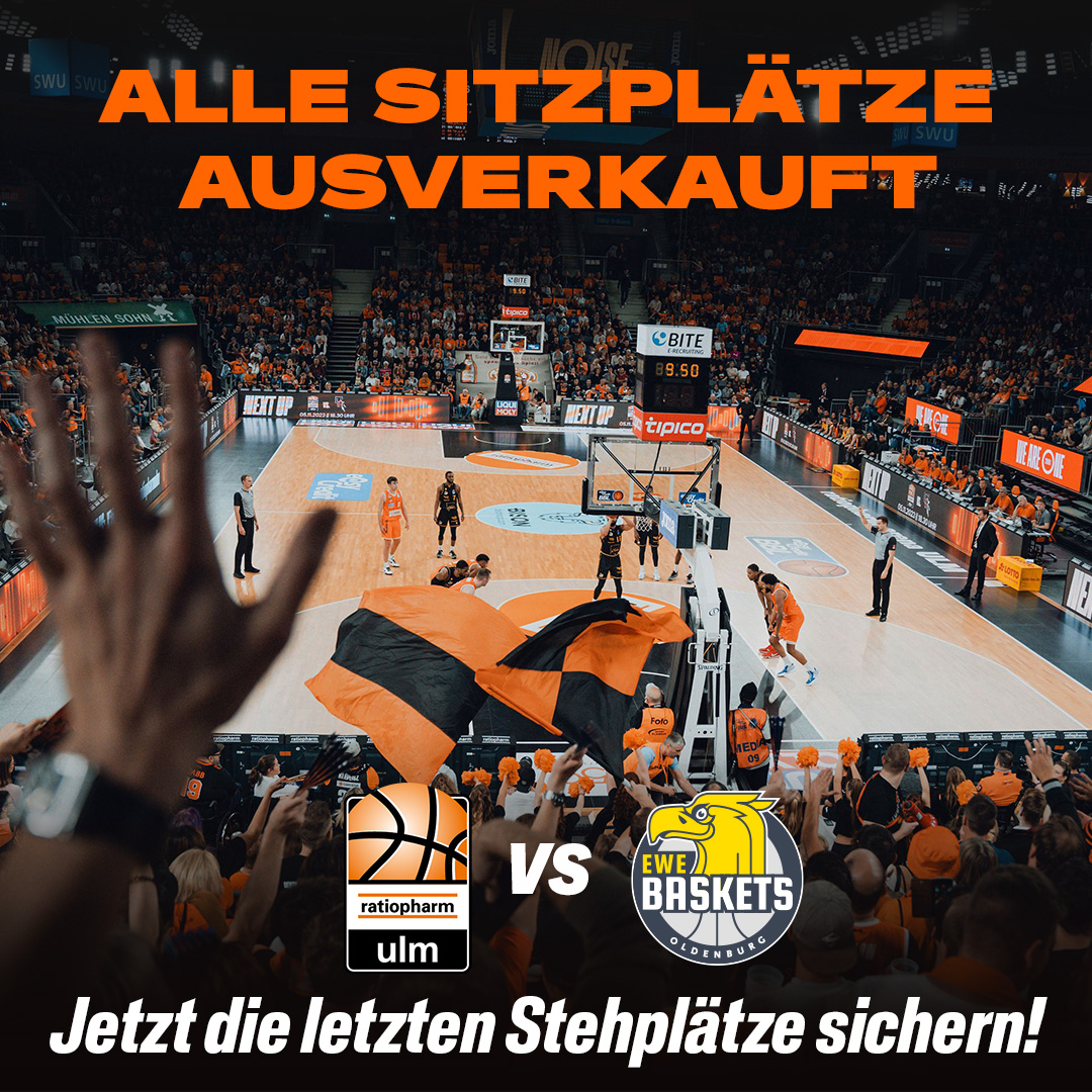 Alle Sitzplätze 𝗔𝗨𝗦𝗩𝗘𝗥𝗞𝗔𝗨𝗙𝗧 🤙 Sei schnell und sichere dir 𝗝𝗘𝗧𝗭𝗧 die letzten Tickets im Fanblock, um das Heimspiel gegen Oldenburg nicht zu verpassen. 🏀 👉 bit.ly/3OLLGJl #uuulmer #weareone