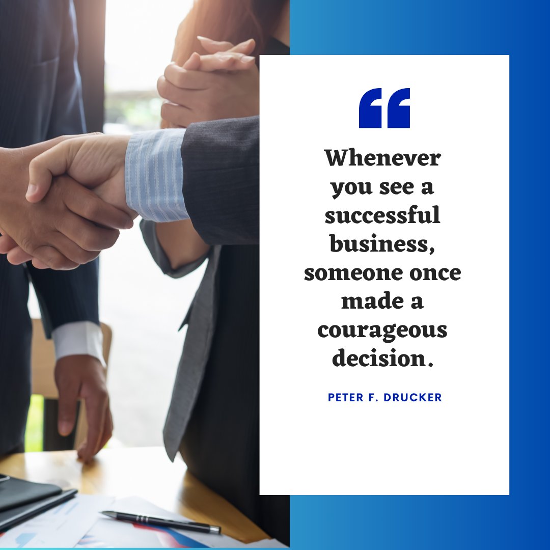 Whenever you see a successful business, someone once made a courageous decision.— Peter F. Drucker, Management Consultant, Educator, and Author
#mondayinspiration #Mondaymotivational #mondayquote 
#websitedeveloper #smallbusinessowners