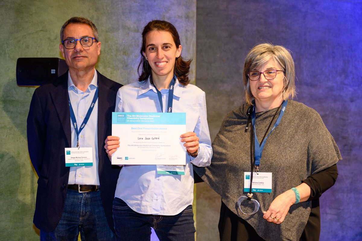 Honored to present our work on #Photopharmacology for #CancerResearch @IQAC_CSIC at #MMCS2024 by @Molecules_MDPI. Thrilled to receive the ‘Best Oral Presentation’ award! Great connecting with #MedChem colleagues and exploring new drug modalities. Thanks to the organizers!
