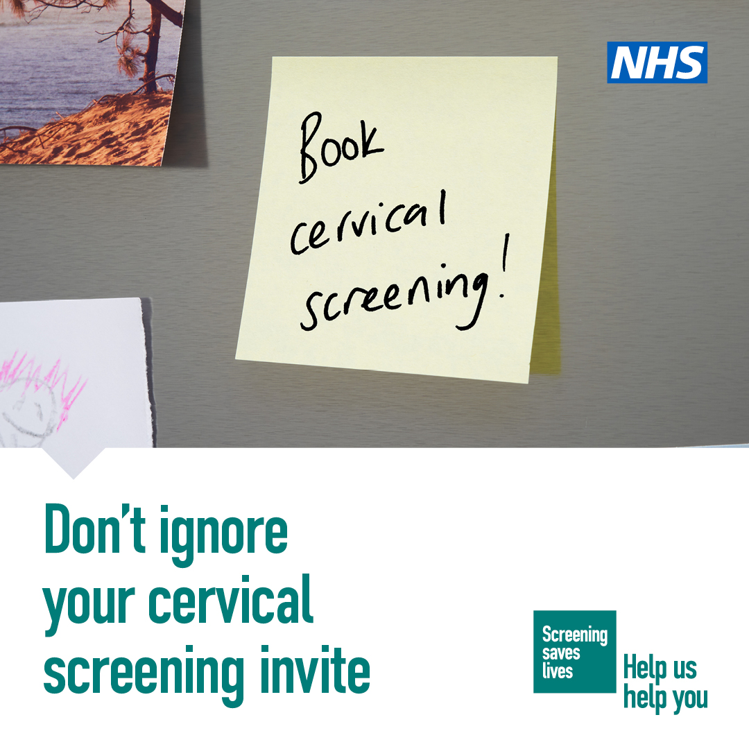 Don’t ignore your cervical screening invite, and if you missed your last one, book an appointment with your GP practice today. Cervical screening saves lives. For more information visit nhs.uk/cervicalscreen….
