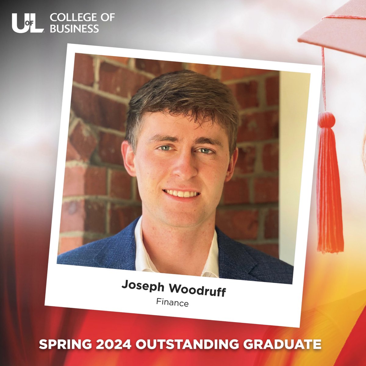 Congrats Joseph Woodruff, Spring 2024 Outstanding Graduate in Finance! Joseph will be working in Louisville for @LDG_Development as Development Coordinator for North Carolina. 🎓💼🎉 #UofL #UofLBiz #WeAreUofL #GoCards #HereAndBeyond #UofLGrads2024 #UofLAlumni #Finance #RealEstate