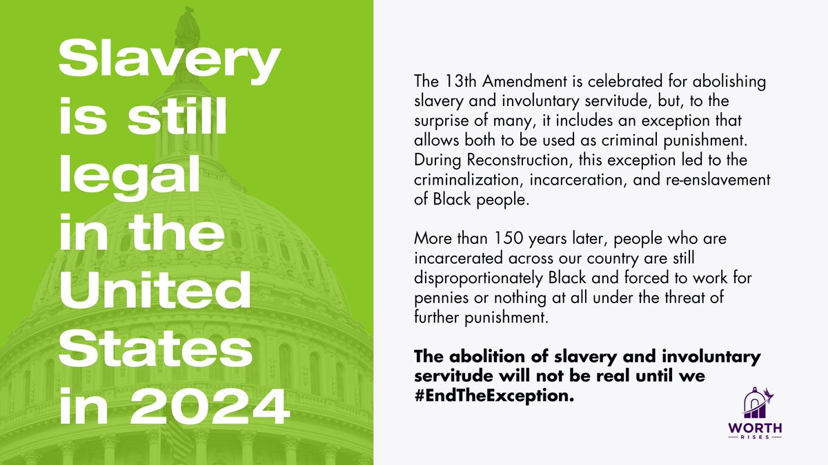 Slavery is still legal in 2024. Pass it on.