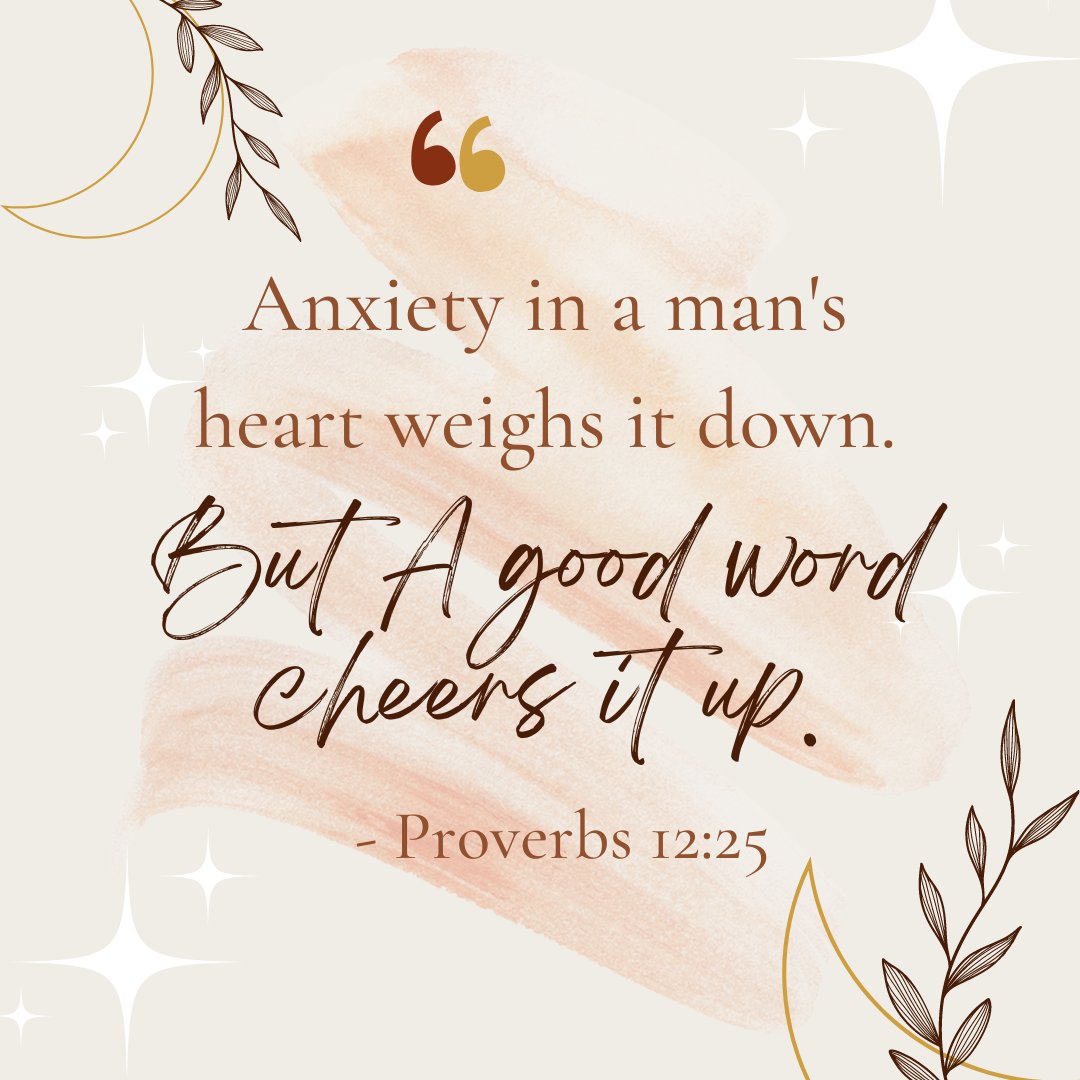 Always be kind with your word. It means a lot!❤️ 'Anxiety in a man's heart weighs it down. But a good word cheers it up.' - Proverbs 12:25 #anxiety #goodword #staypositive #dawnchadwell #wearehereforyou #yourhometeamnm #youareimportant