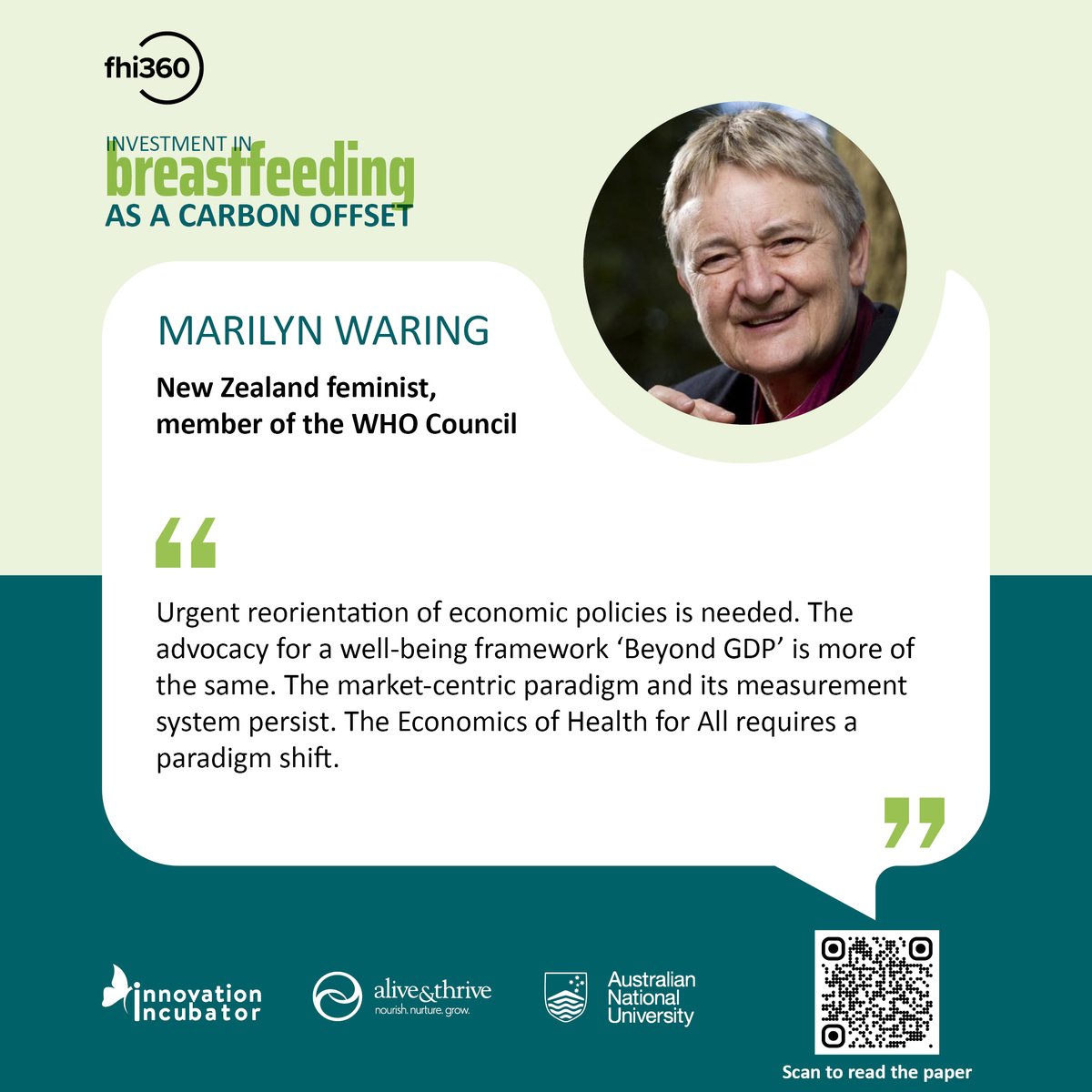 “Urgent reorientation of economic policies is needed. The advocacy for a well-being framework ‘Beyond GDP’ is more of the same. ... The Economics of Health for All requires a paradigm shift.” - Marilyn Waring, New Zealand bit.ly/Breastfeedinga… #BreastfeedingasCarbonOffset