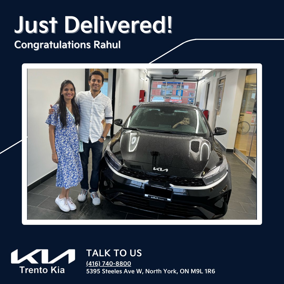 Rahul is now the proud owner of a 2024 Kia Forte EX Premium!
#Kia #KiaCanada #NewCar #KiaForte #KiaForte2024 #KiaForteEXPlus #기아포르테 #PremiumDriving #torontokiadealership #TrentoKia #VisitUsToday #BookATestDrive