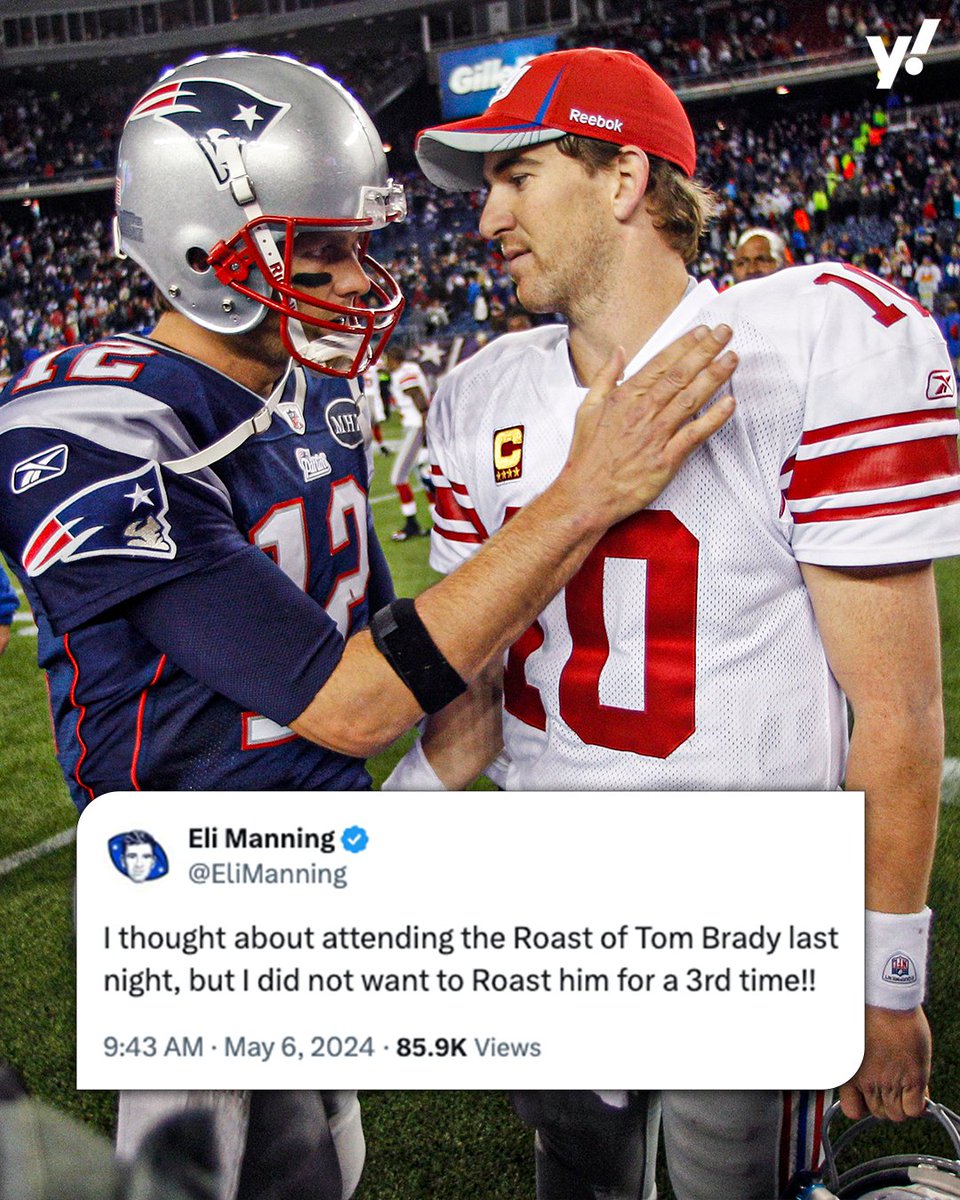 The real reason @EliManning didn’t show up to the Roast of @TomBrady 😂