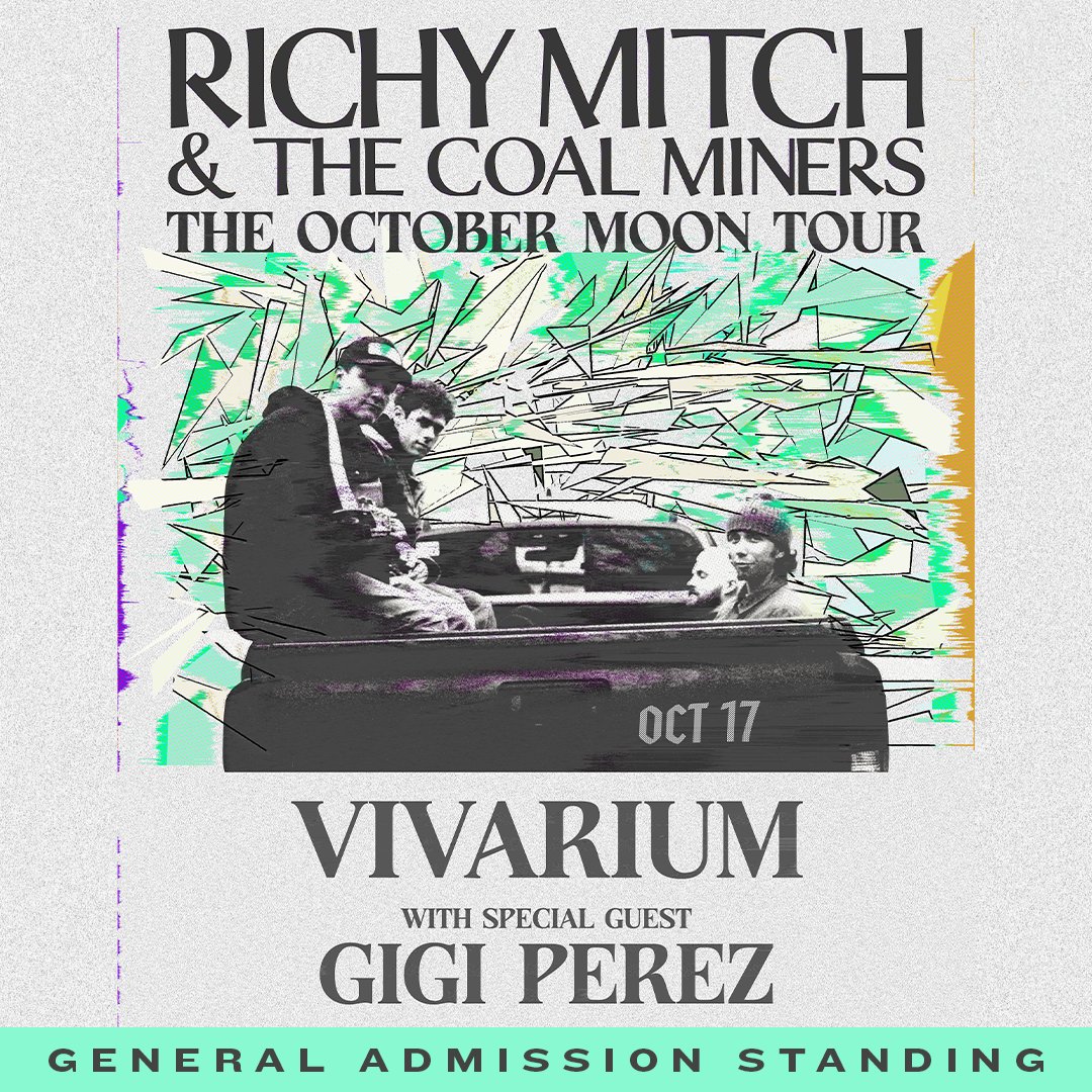 𝐕𝐈𝐕𝐀𝐑𝐈𝐔𝐌 𝐀𝐍𝐍𝐎𝐔𝐍𝐂𝐄 🌱 High-energy, genre-blending band @rmcmband bring their unique fusion to the Vivarium on 'The October Moon' Tour on October 17th w/ special guest @gigi4prez! Tickets on sale 5/10 at 10AM ➤ bit.ly/RICHYMKE24