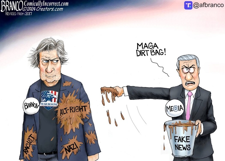 Steve Bannon is continuously under attack by the Fake News corrupt biased progressive left-wing media CNN, MSNBC, etc. accusing him of being racist and a Nazi when in reality, he is exposing them, Biden, and his deep-state apparatus for their own corruption.