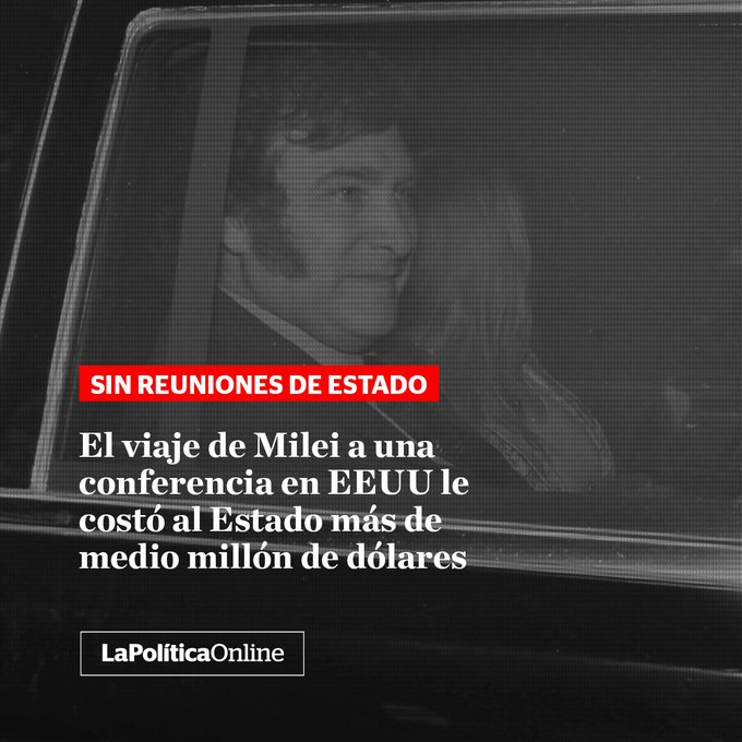Otra vez viajó con Karina.
La luna de miel más larga y costosa de la historia.
Con la tuya contribuyente.