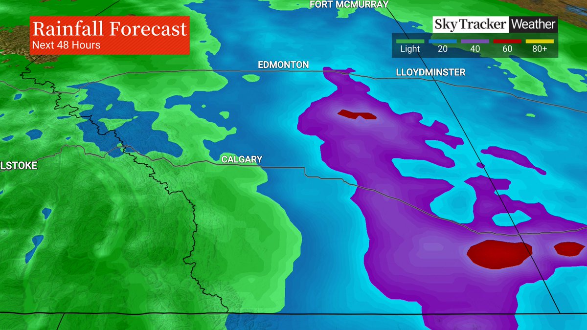 A month's worth of rain is possible for parts of eastern #Alberta. It's much-needed moisture as seeding has already begun in our province.
