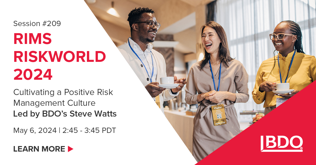 .@RIMSOrg Risk World 2024 attendees: Discover the power of DEI and employee empowerment in shaping a robust risk culture with our Steve Watts in his 2:45 PM session: bit.ly/4awSG6w #RIMS2024 #RISKWORLD