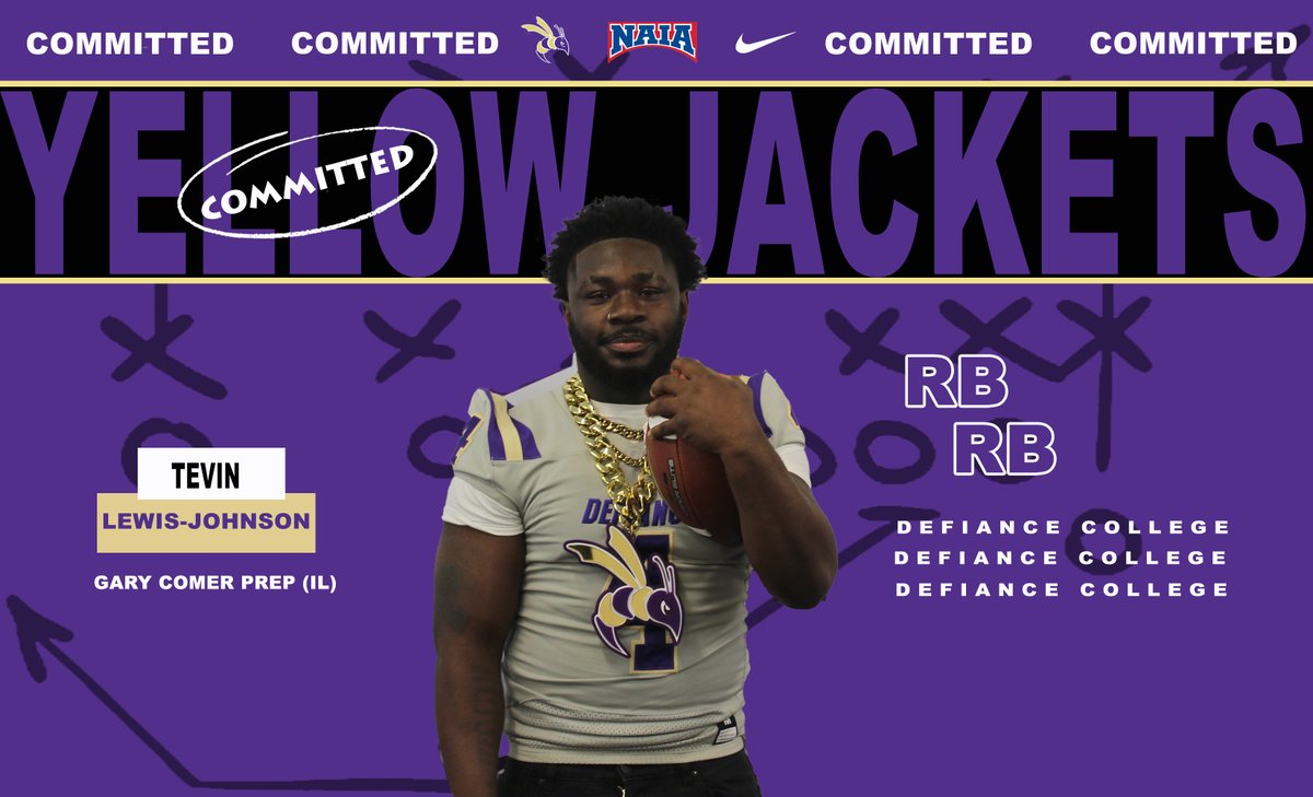 Welcome to #JacketNation! Name: Tevin Lewis-Johnson Pos: RB School: Millikin University/Gary Comer Prep City: Chicago State: IL HT: 5'9 WT: 215 @TLJ_4 #ReviveTheHive #NSD24 @defiancecollege @DC_Athletics