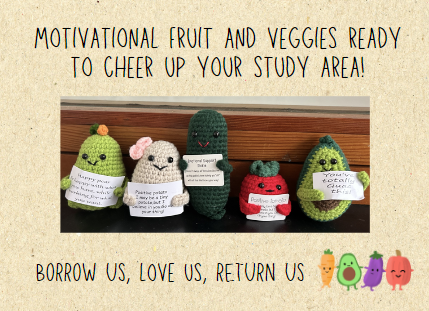 Coming soon to the Churchill Bevin Library, look out for these sweet little guys!  They are ready to borrow to cheer up your library desks while you study this term.

Which one will you Chu-se??! 🍅🥒🥔🥑🍐

#StudyBuddy
#MotivationalVegetables
#Wellbeing
#loveyourlibrary