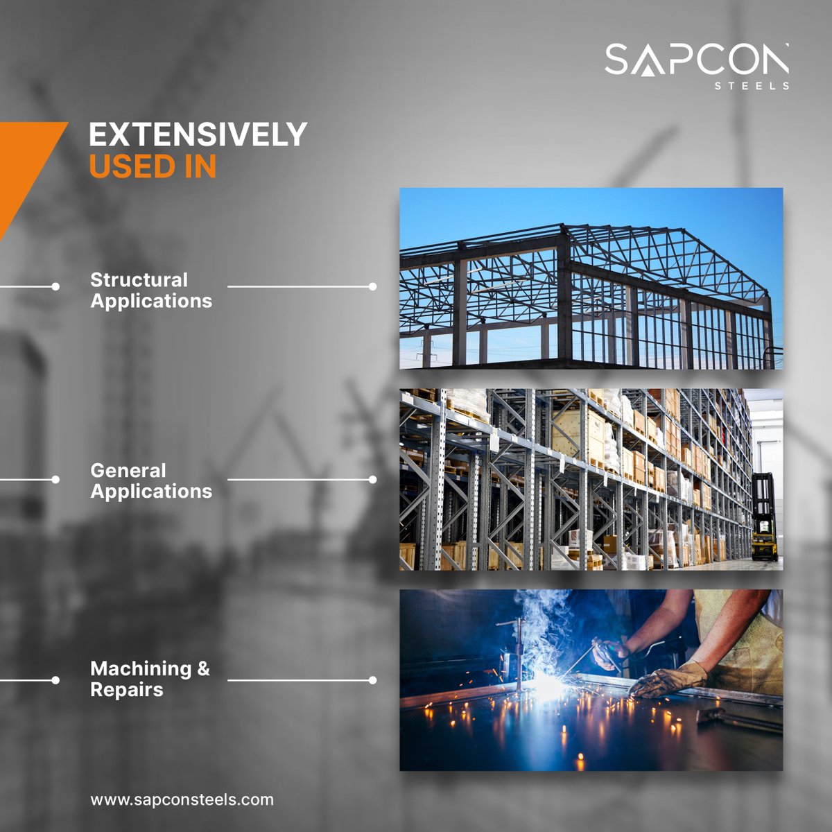 At Sapcon Steels, we provide mild steel angles of diverse sizes & grades across India. These MS angles supplied by us find utility in structural applications, general applications, machining & repairs.

#SapconSteels #MildSteelAngles #SteelSupplierInIndia #Sourcesmartersteels