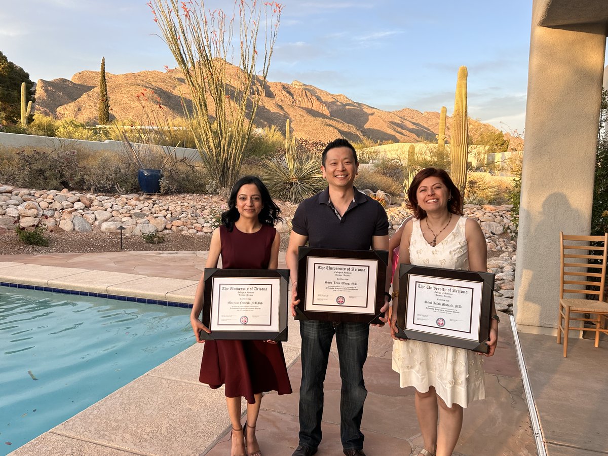 University of Arizona- Infectious Disease Division (@uazdivid) on Twitter photo The heartiest congratulations to our graduating ID fellows!!
Dr. Shyh-Jeun Wang
Dr. Sibel Islak Mutcali
Dr. Maryam Naveed
We wish you the best of luck!!
<a href="/UAZMedTucson/">UA College of Medicine – Tucson</a> <a href="/UAZMedicineEdu/">UA IM Education</a> The heartiest congratulations to our graduating ID fellows!!
Dr. Shyh-Jeun Wang
Dr. Sibel Islak Mutcali
Dr. Maryam Naveed
We wish you the best of luck!!
<a href="/UAZMedTucson/">UA College of Medicine – Tucson</a> <a href="/UAZMedicineEdu/">UA IM Education</a>