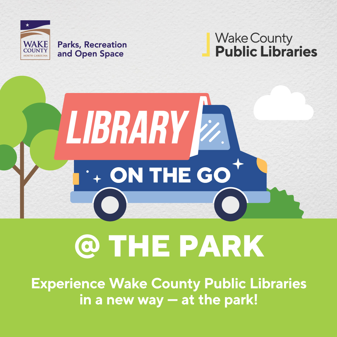 #LibraryOnTheGo rolls on today with stops at #HistoricOakView County Park in Raleigh! Check the website at wake.gov/LibraryOnTheGo for a full list of events! 🚌 📚 Thanks to @wcplonline and @wakegovparks for making this possible! 💙