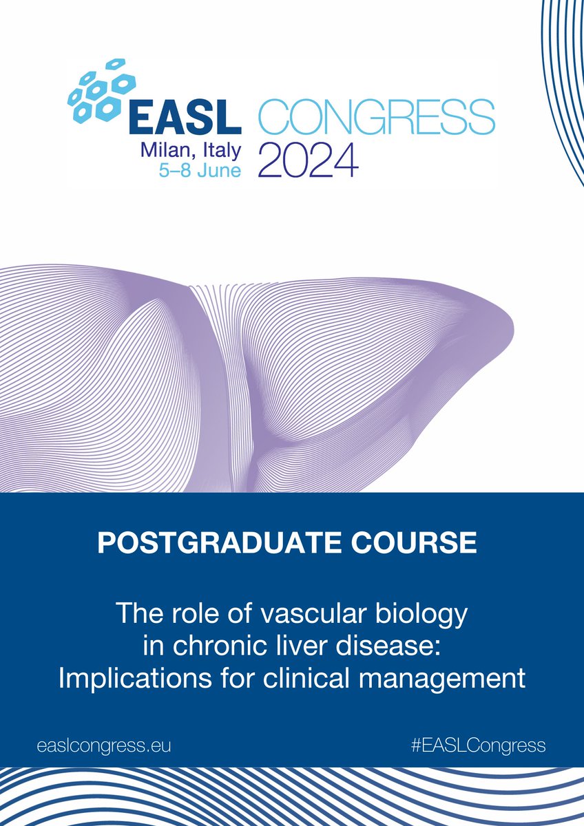 🎓Are you attending #EASLCongress 2024? Check the Postgraduate course syllabus and discover the essentials of vascular biology in chronic liver disease. Split into four blocks, each session will tackle key topics like portal hypertension and haemostasis alterations. Download