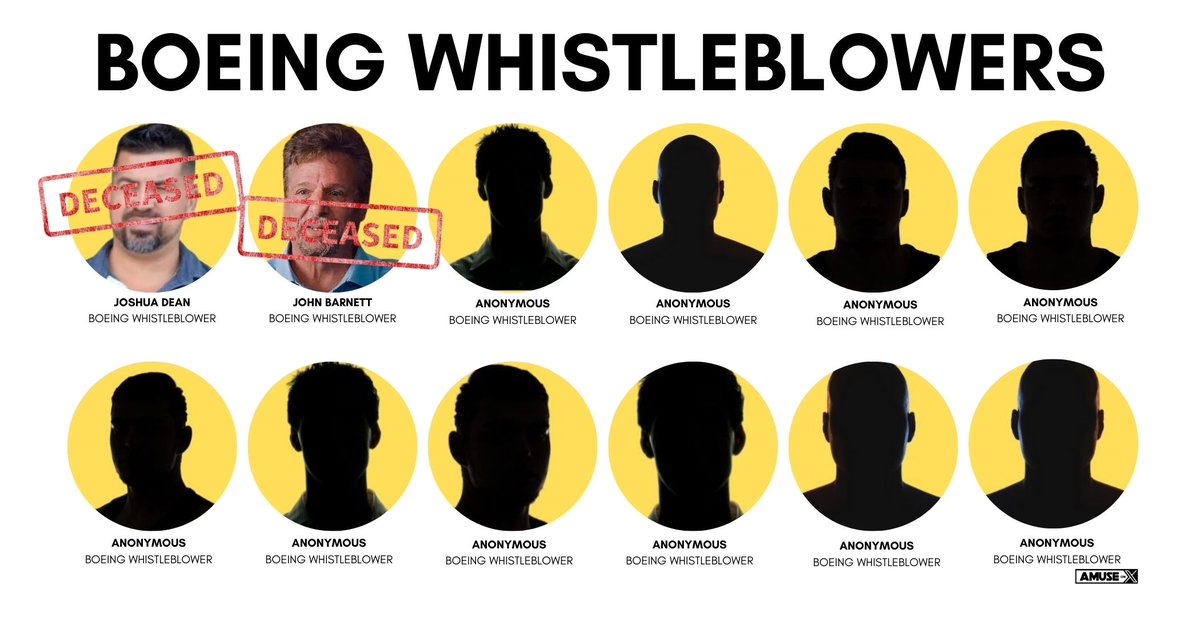BOEING🧵: This year 12 Boeing whistleblowers have come forward and two are now dead. How many more will die before Boeing admits that its focus on DEI hiring instead of skill and merit based hiring is making its planes dangerous?