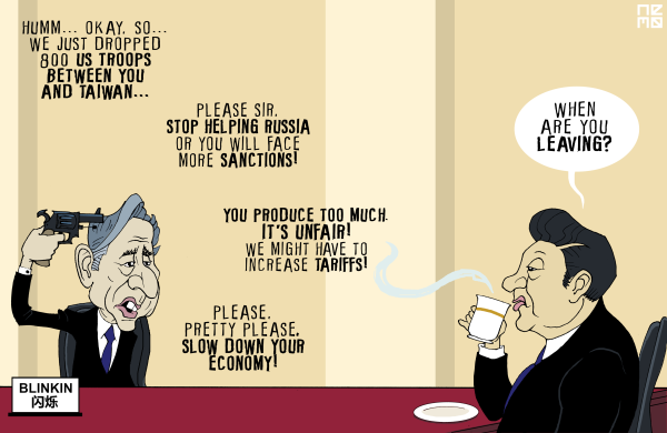 BLINKIN BLINKEN DIPLOMACY politicalcartoons.com/cartoon/284812 #Taiwan #UkraineRussiaWar #Blinken #BlinkinBlinken #XiJinping