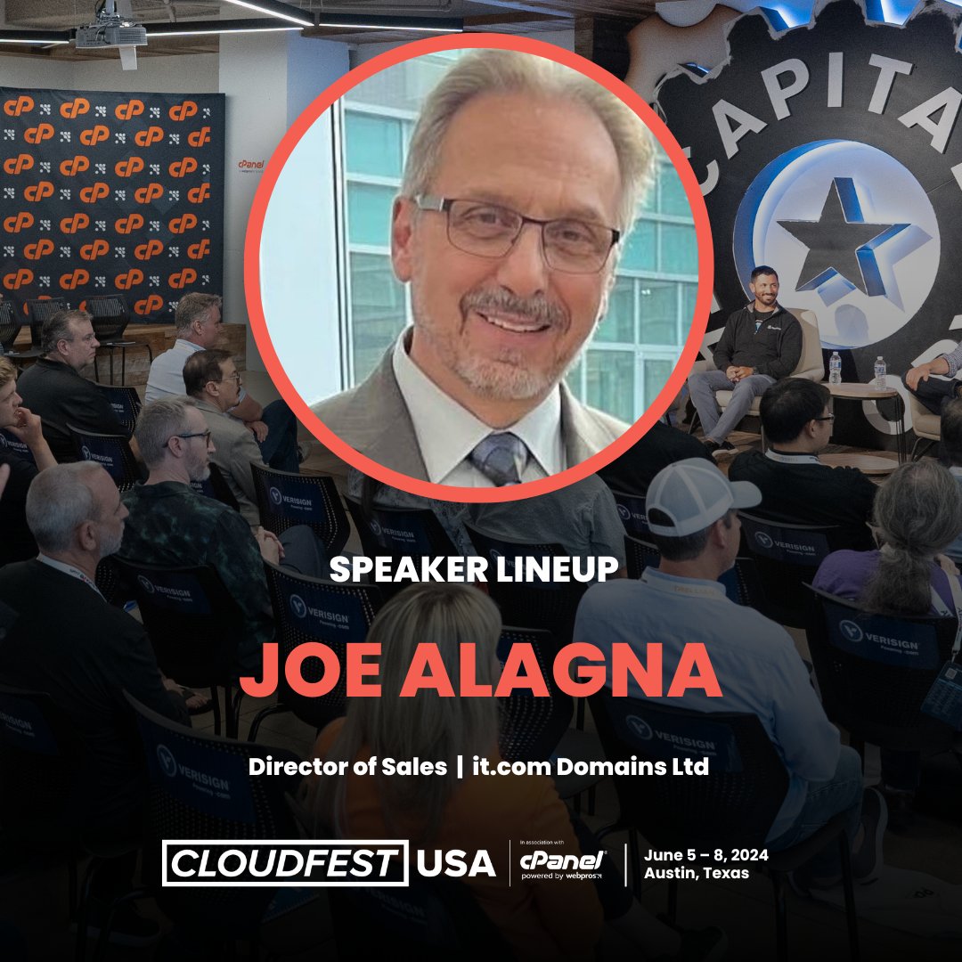 Join it.com’s @joealagna at #CloudFestUSA to unlock new #domainname space for #webhosting. This is just part of the agenda that will help you get closer to 100% Uptime across your #Cloud and #hosting business. June 5-8 in Austin, TX.