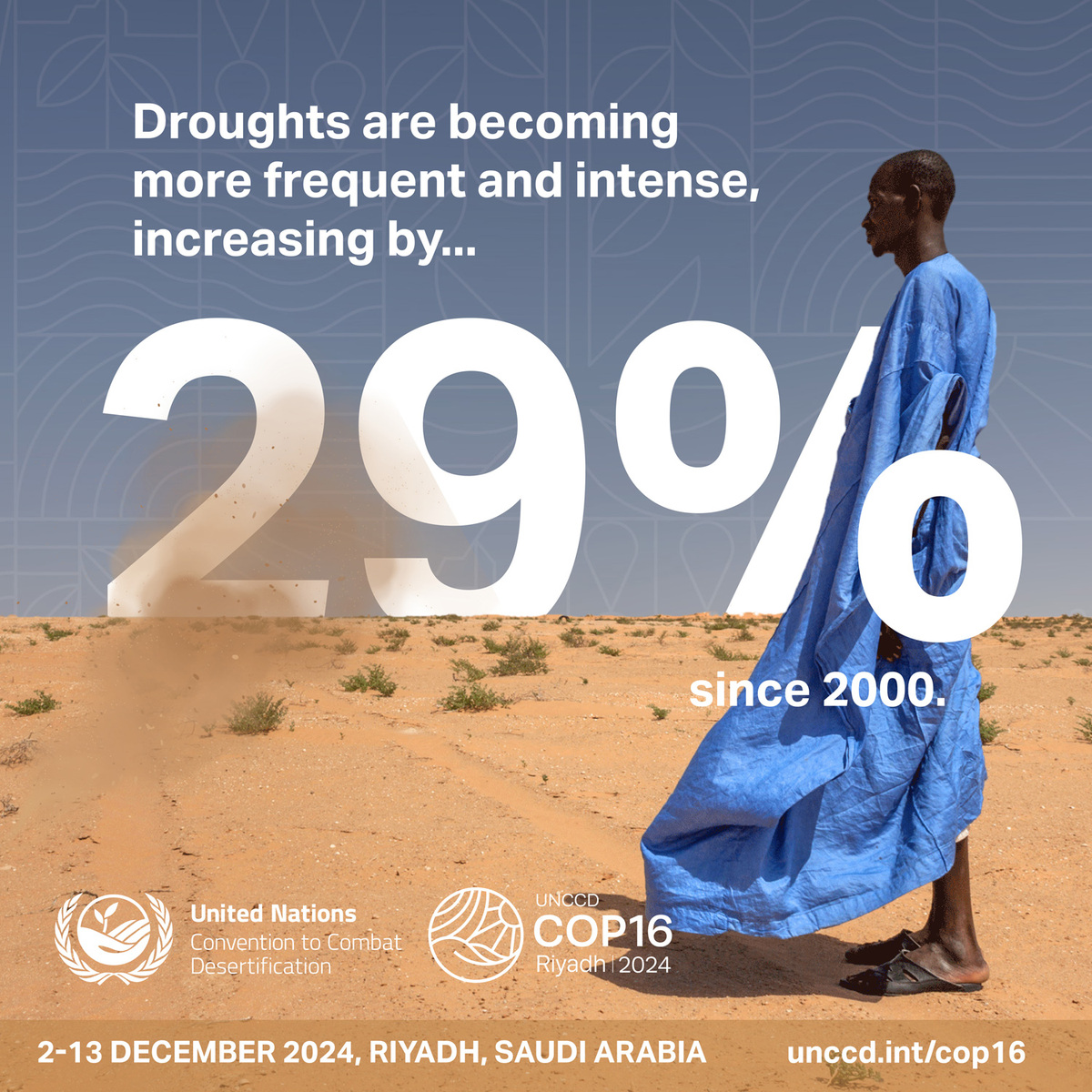 🚨 Droughts hit harder and last longer. 3/4 of the world may face water scarcity by 2050. At #UNCCDCOP16, the International #Drought Resilience Alliance will lead discourse on how we turn land degradation into restoration to bolster economies and communities against #drought.