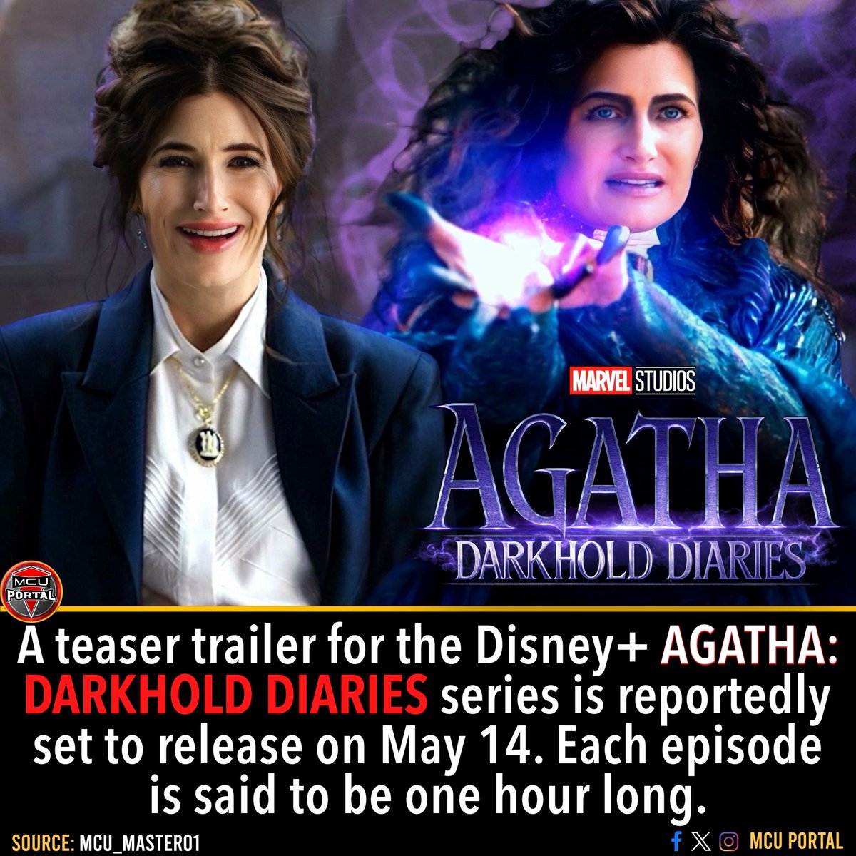 The first teaser for #AgathaDarkholdDiaries is rumored premiere on May 14! 
Marketing for the series is also about to kick off! 
Will you be watching the #WandaVision spinoff series?

The series is expected to release this fall on Disney+!

#agatha #kathrynhahn