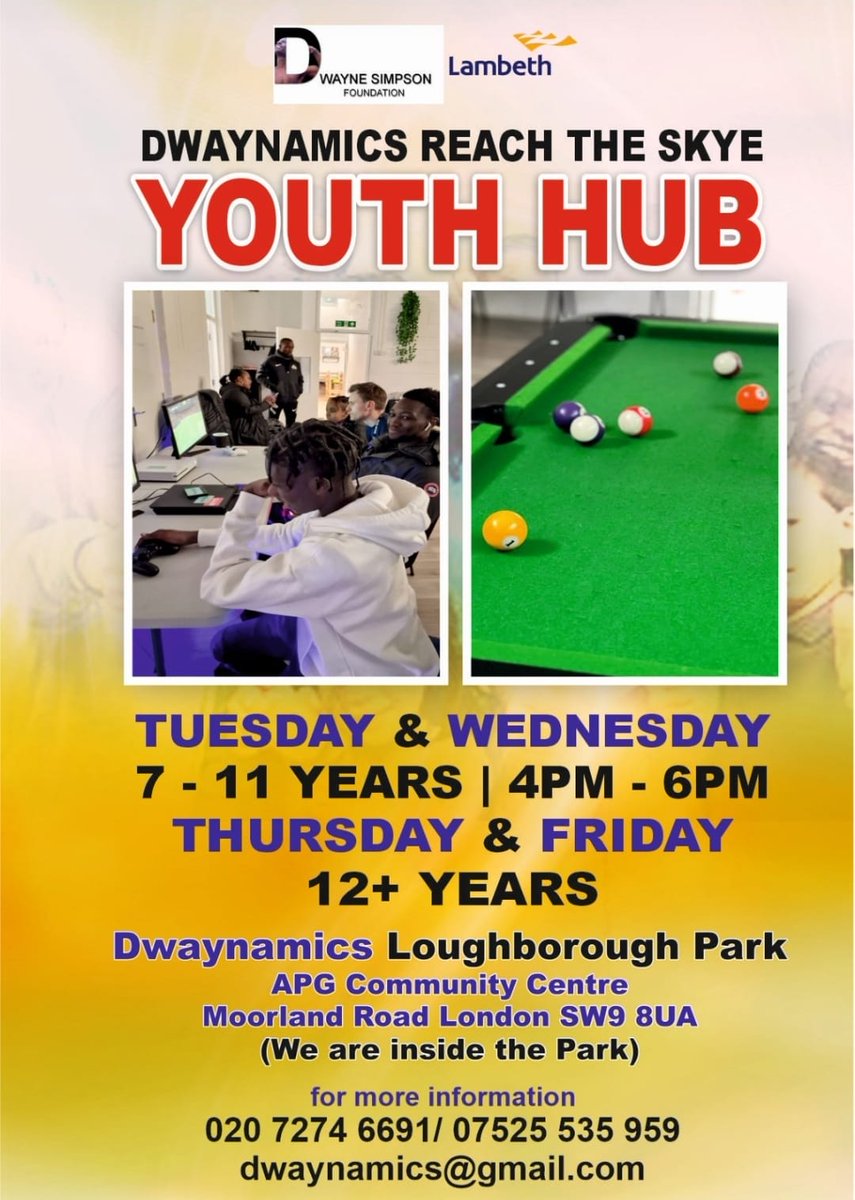 We are Open! Another great space for our youth to engage and be inspired. Please share! Thank you @lambeth_council @BlackThriveLbth @ArkEvelynGrace @HillMeadPrimary @BrixtonBlog