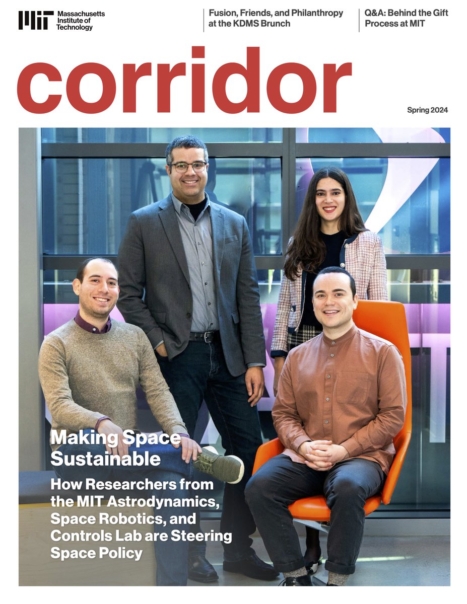 ARCLab made it to the cover of MIT's Corridor newsletter! Check out the write-up of the lab's work, featuring lab director Prof. Richard Linares, Dr. Miles Lifson, Dr. Thomas González Roberts, and PhD candidate Adriana Mitchell. giving.mit.edu/planned-giving…