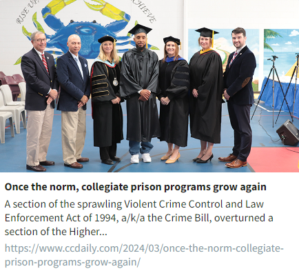 Learn about the significant changes in collegiate prison programs following the 1994 Crime Bill. 

Explore the resurgence of collegiate prison education programs and their evolving landscape: ow.ly/hpEX50Rxjb1 

#PrisonEducation #CrimeBill #HigherEducation