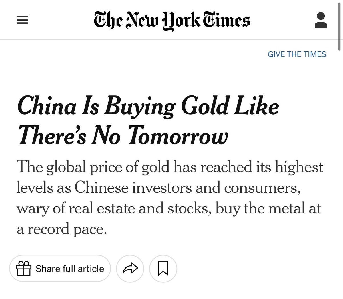 Some say China’s buying gold to hedge a coming CNY devaluation, but historically gold flowing OUT of a country portended future currency devaluations, not gold flowing IN. Consider US 1965-71, or S. Korea 1998, for example - gold flowed out, portending future currency weakness.