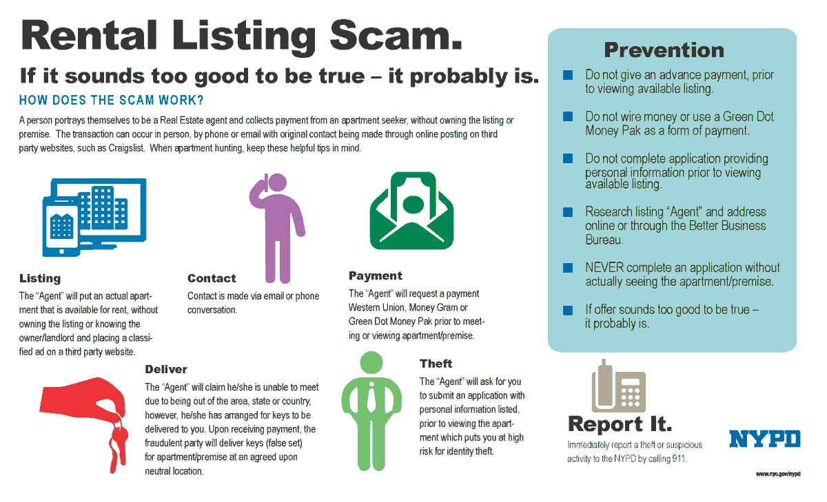 ⚠️Scam Alert⚠️ Looking for an apartment? Be aware of scammers who are portraying themselves as real estate agents. Follow these useful tips outlined by our Crime Prevention Division to help you get those shiny new keys to an apartment that is actually for rent!