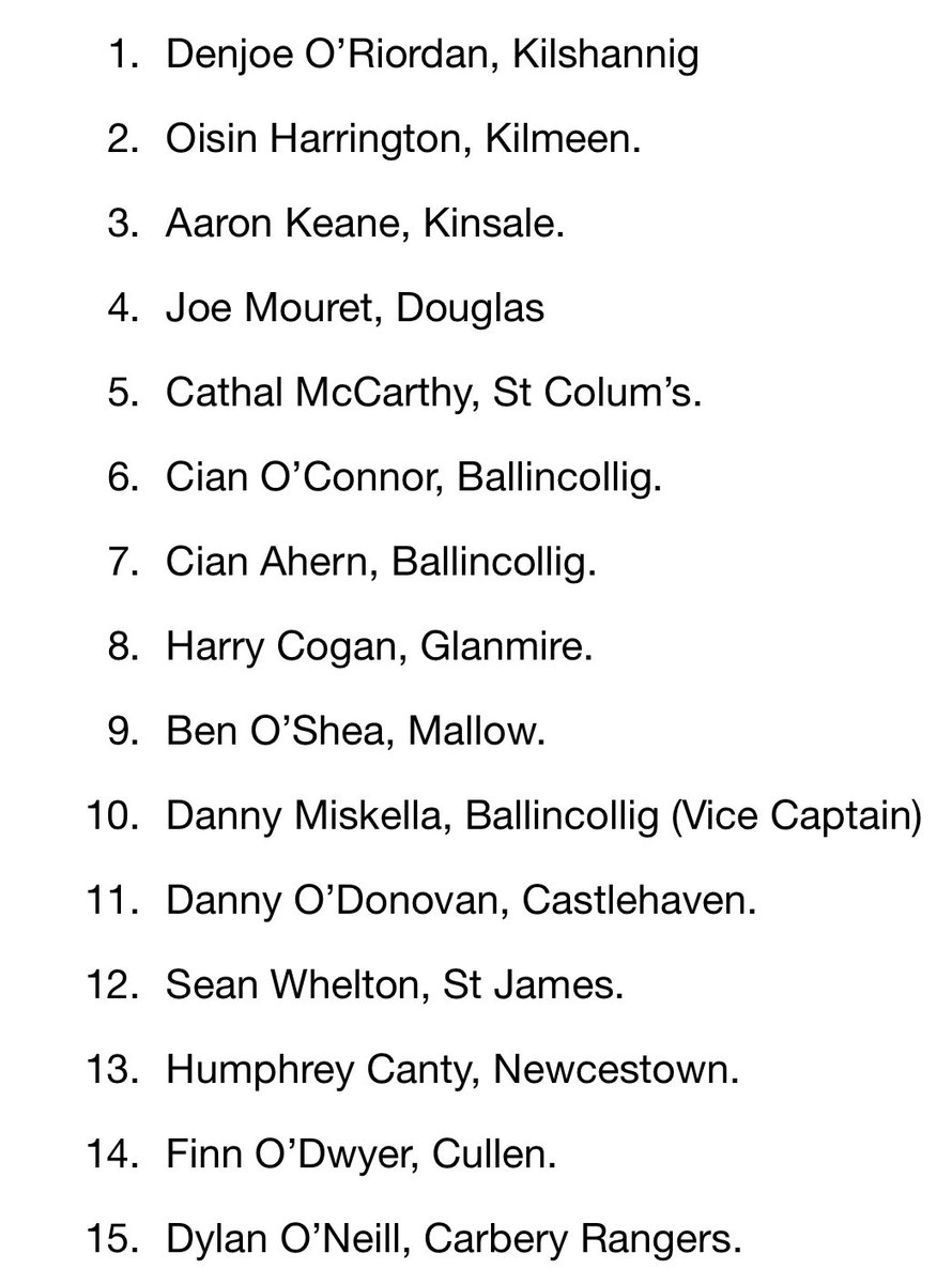 Best of luck to @KinsaleComSch 4th Year Student Aaron Keane tomorrow night and his Cork Minor Football Team in the Munster Semi Final. 🔴⚪️🔴⚪️