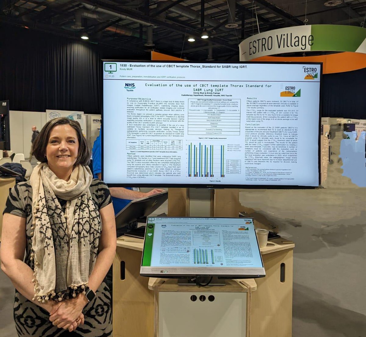 Kirsty Muir, one of our Treatment Advanced Practitioners has shared her poster on the 'Evaluation of the use of CBCT template Thorax_standard for SABR Lung IGRT'. It's great to get out work out there to the wider audience! @ESTRO_RT #ESTRO24