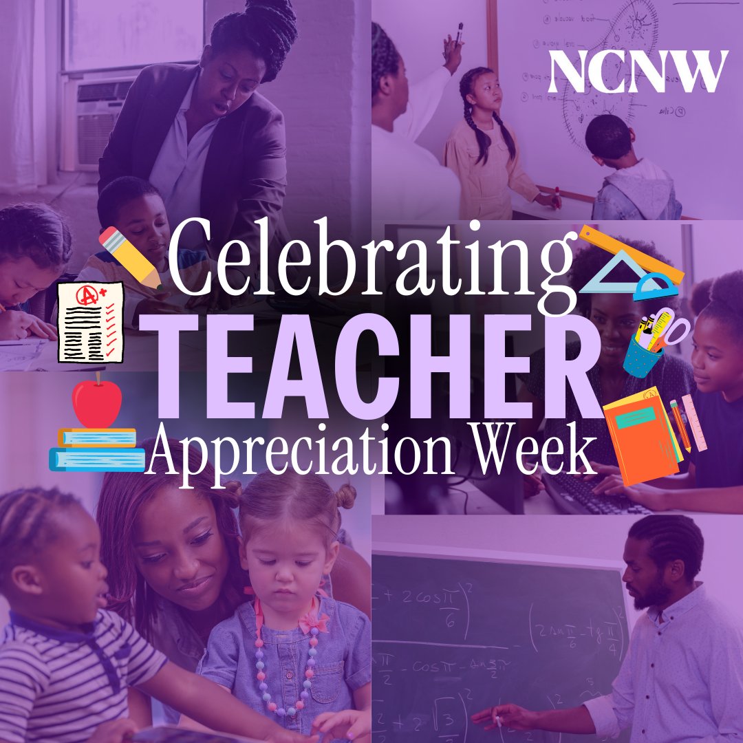 NCNW celebrates #TeacherAppreciationWeek, honoring educators who shape futures and inspire greatness. Let's recognize their invaluable contributions in and outside of the classroom. Thank you for empowering minds and hearts! #NCNWStrong