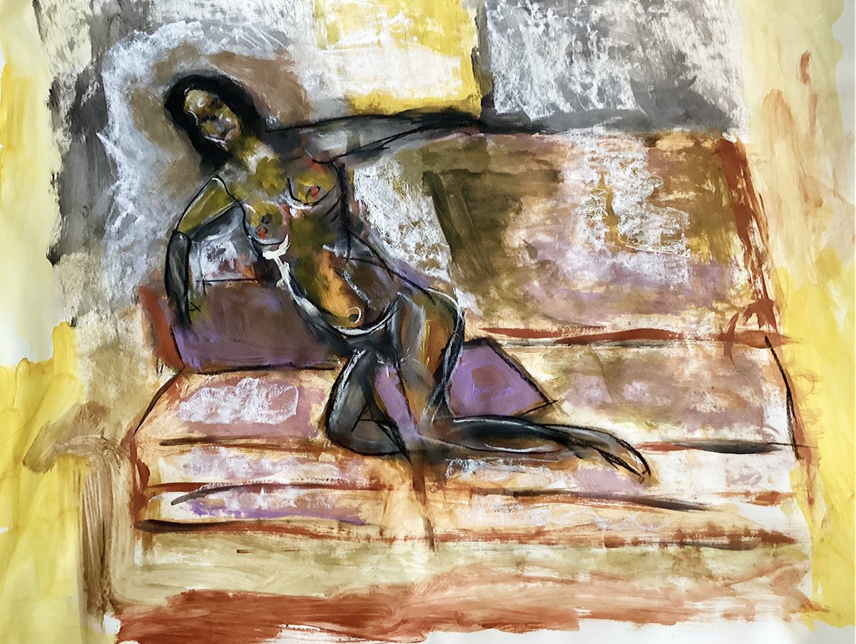 “Madame Dazzle”
Acrylic and Oil-Pastel on Paper
24” x 30”
#contemporaryart #figurative #artonX #artist #expressionism #artgallery #artwork