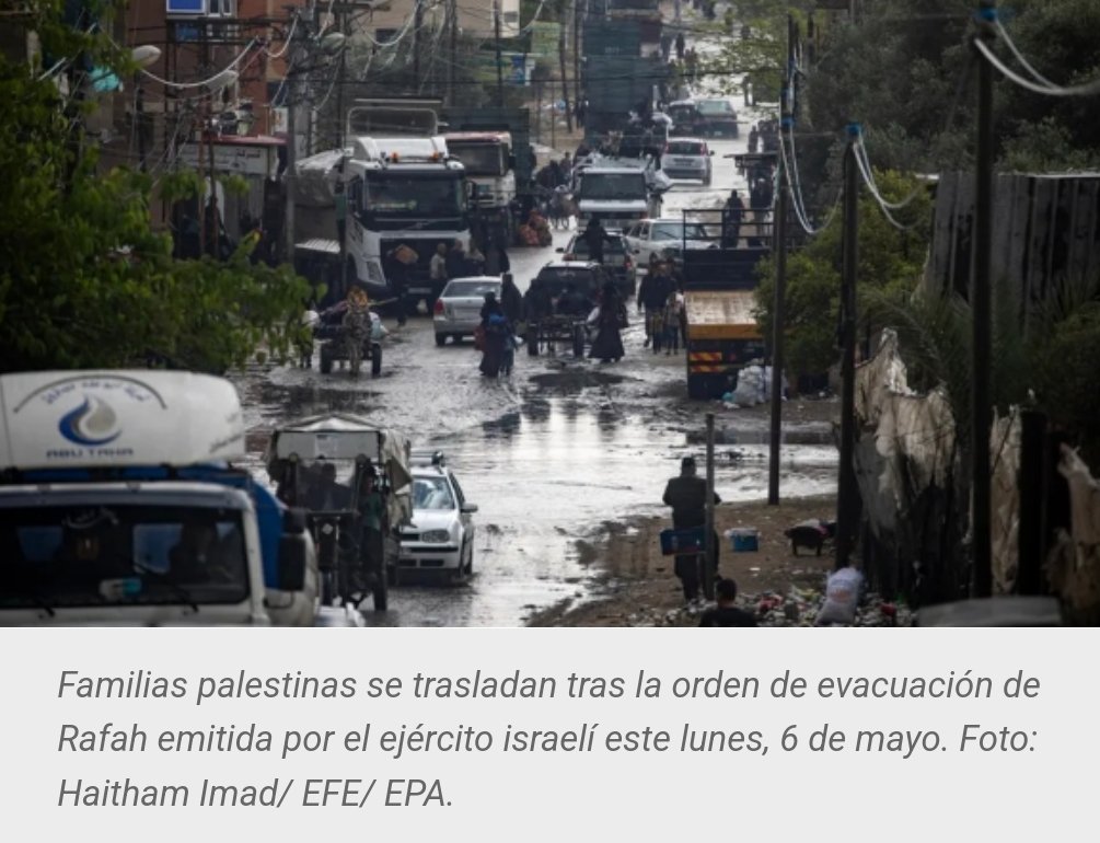 Ejército israelí ataca por aire Rafah horas después de ordenar la evacuación de partes de la ciudad. Continúa la masacre de todo un pueblo. Sobre tal #GenocidioEnGaza apenas hablarán los medios tradicionales, ni habrán sanciones, condenas o alguna medida concreta vs Israel.