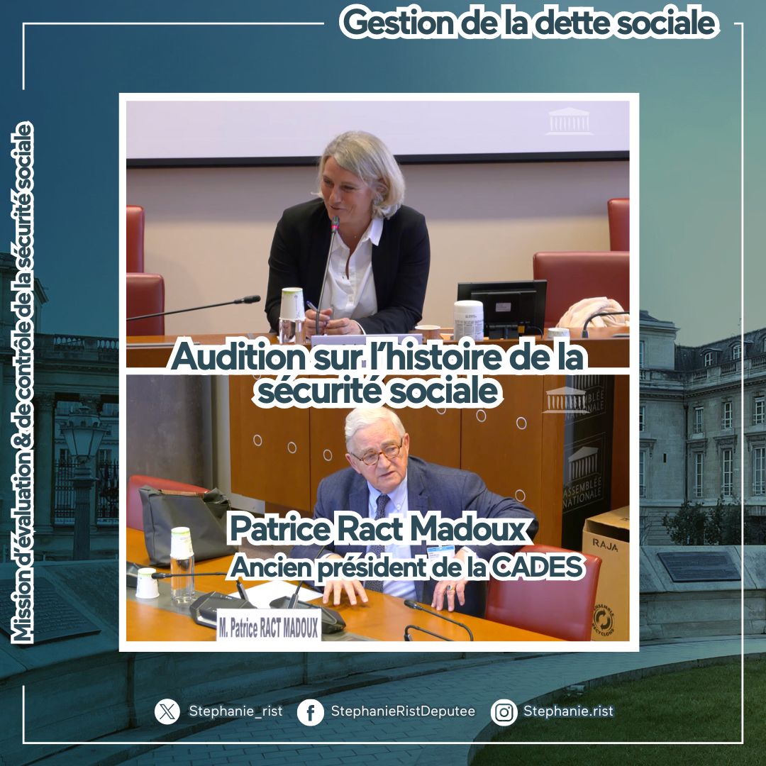 Poursuite de nos auditions relatives à la gestion de la #Dettesociale avec l'ancien président de la CADES, Patrice Ract Madoux puis la Caisse nationale d'@Assur_Maladie (CNAM). #MECSS