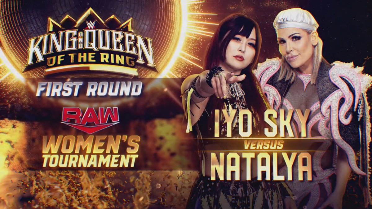 Tonight #WWERaw @WWE #WomensWrestling 
#QueenoftheRing First Round Tournament 

@WWEAsuka vs #LyraValkyria 

#ZoeyStark vs @ivynile_wwe

#ShaynaBaszler vs @ZelinaVegaWWE  

#IyoSky vs #Natalya